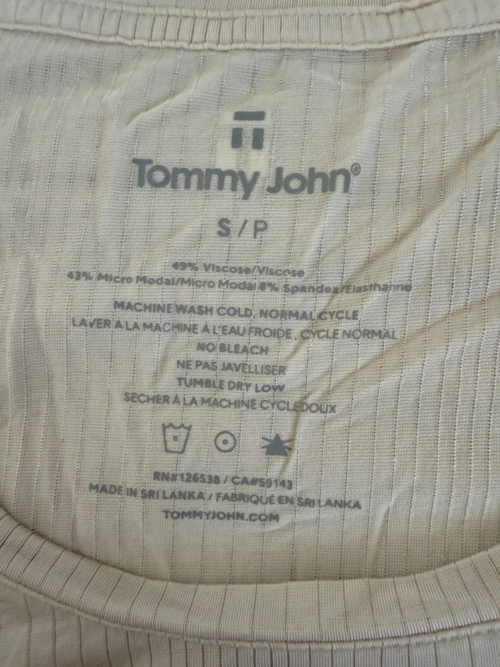 Tommy John Soft Cream Ribbed Scoop Tank - Picture 6 of 6